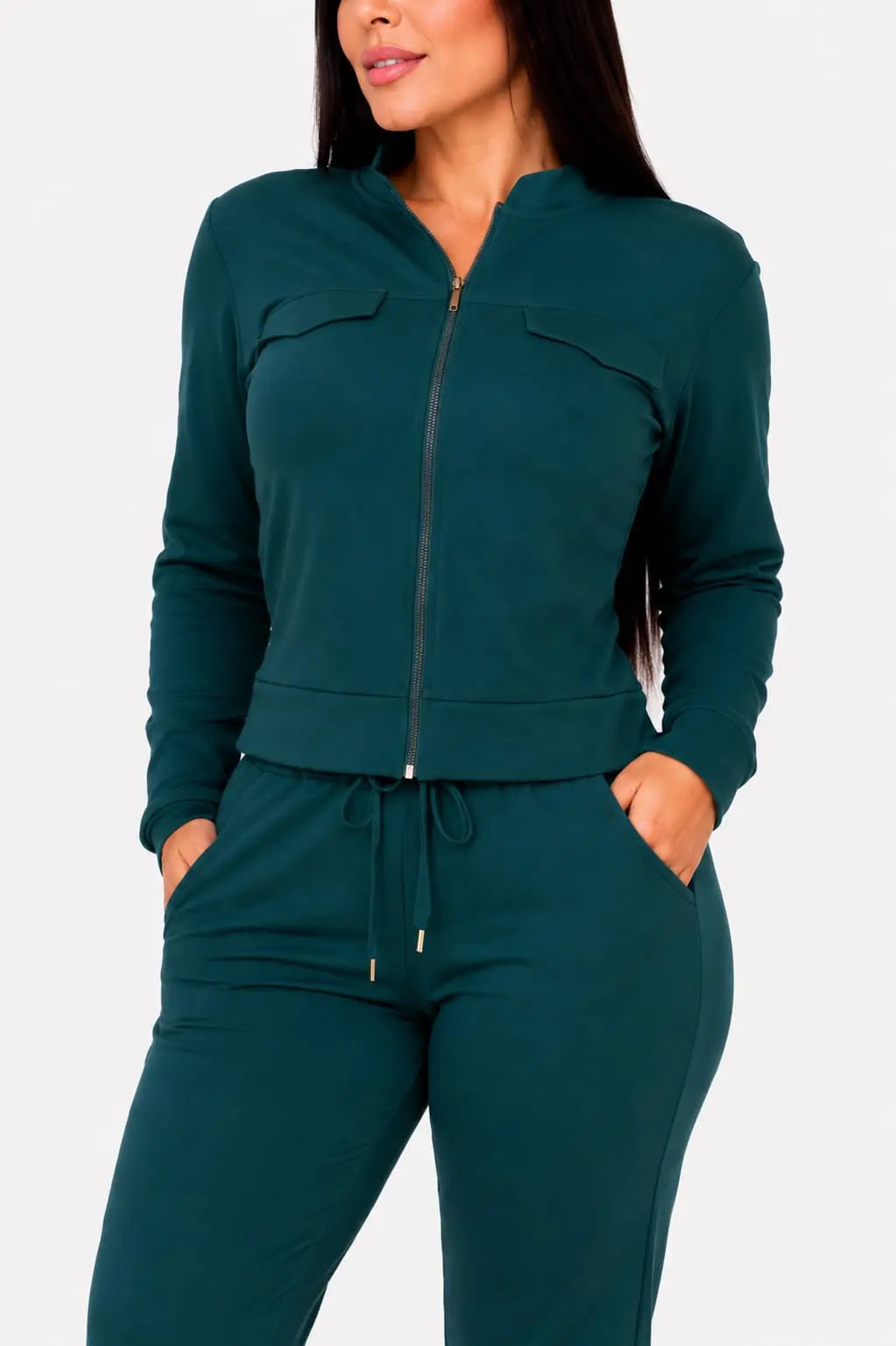 Conjunto Deportivo Dama · Chaqueta con Cierre + Pantalón