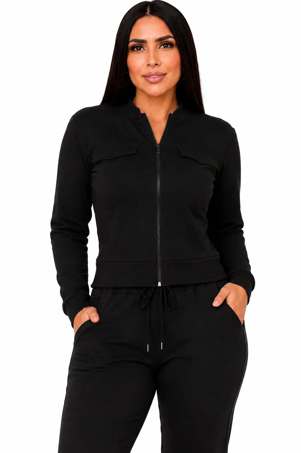 Conjunto Deportivo Dama · Chaqueta con Cierre + Pantalón