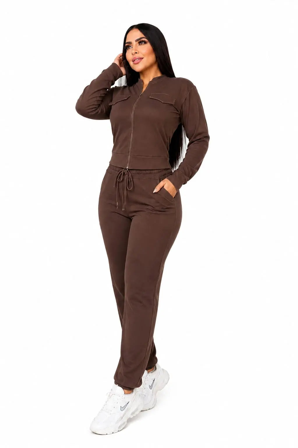 Conjunto Deportivo Dama · Chaqueta con Cierre + Pantalón