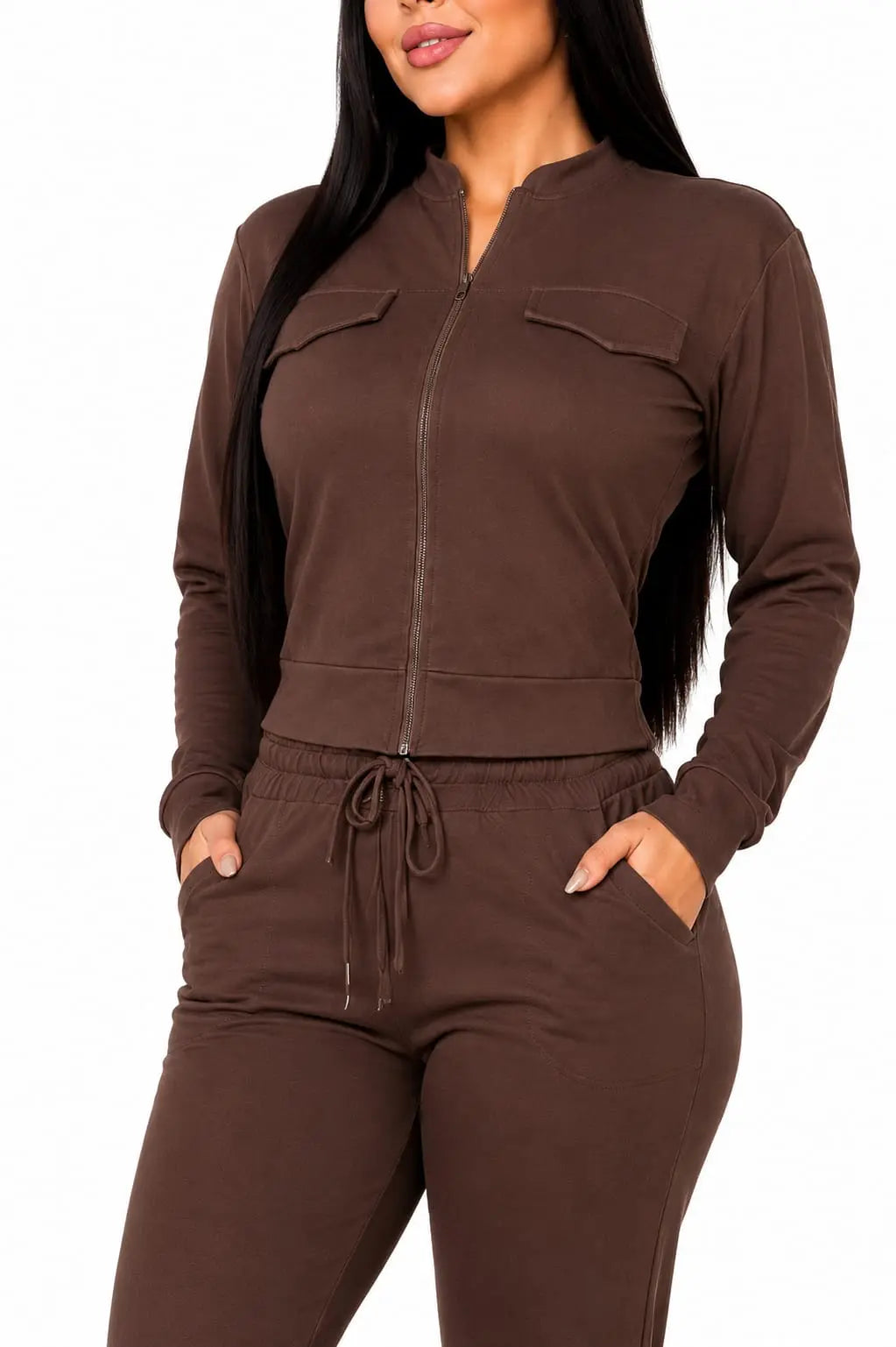 Conjunto Deportivo Dama · Chaqueta con Cierre + Pantalón