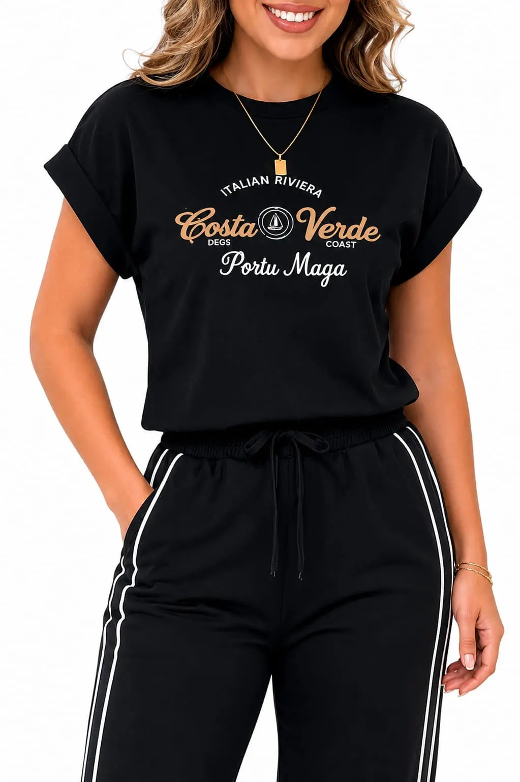 Conjunto Deportivo Dama · Camiseta Estampada